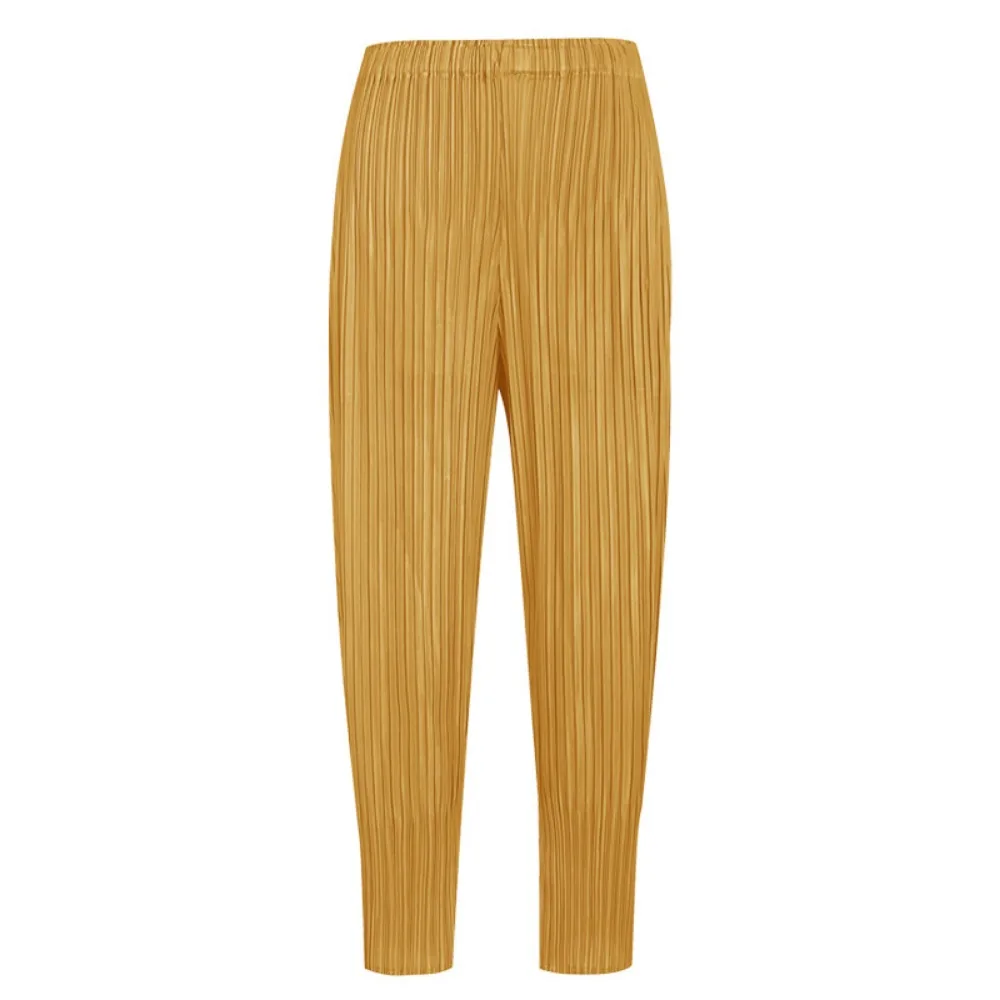 Плиссированные простые повседневные брюки новинка Женские Простые дышащие