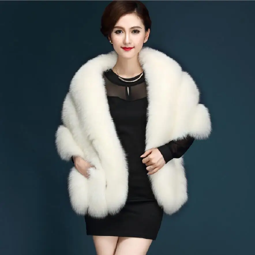 2022 Winter Leather Grass Fox Fur Mink Rabbit Poncho Cape Bridal Wedding Dress Shawl Women Vest Coat luxury party mom tops