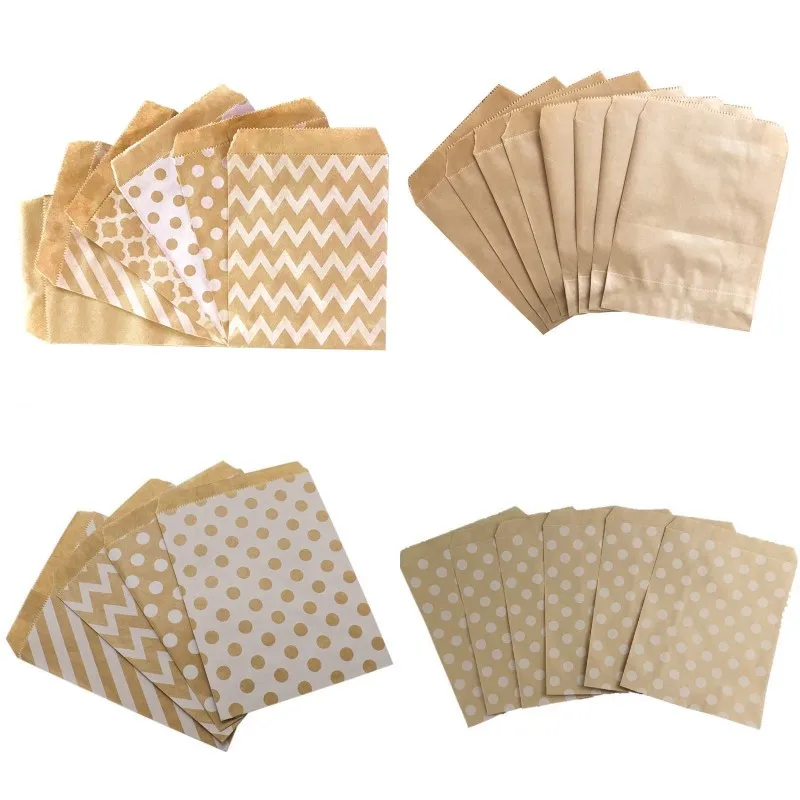 

25 шт., пакеты для печенья, из крафтовой бумаги