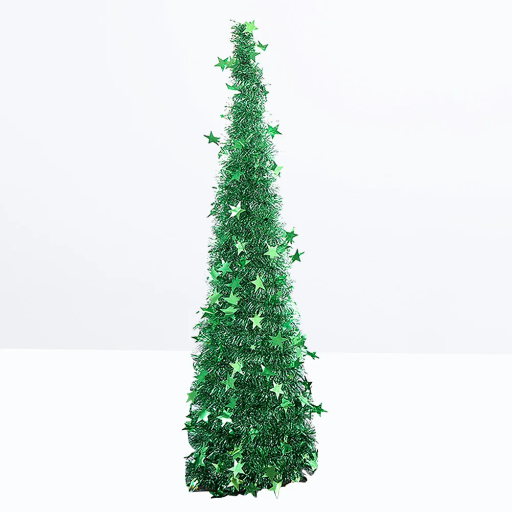 

120cm Christmas Decoration High PET Plastic Foldable Telescopic Christmas Tree Christmas Party Home Decor (Green)