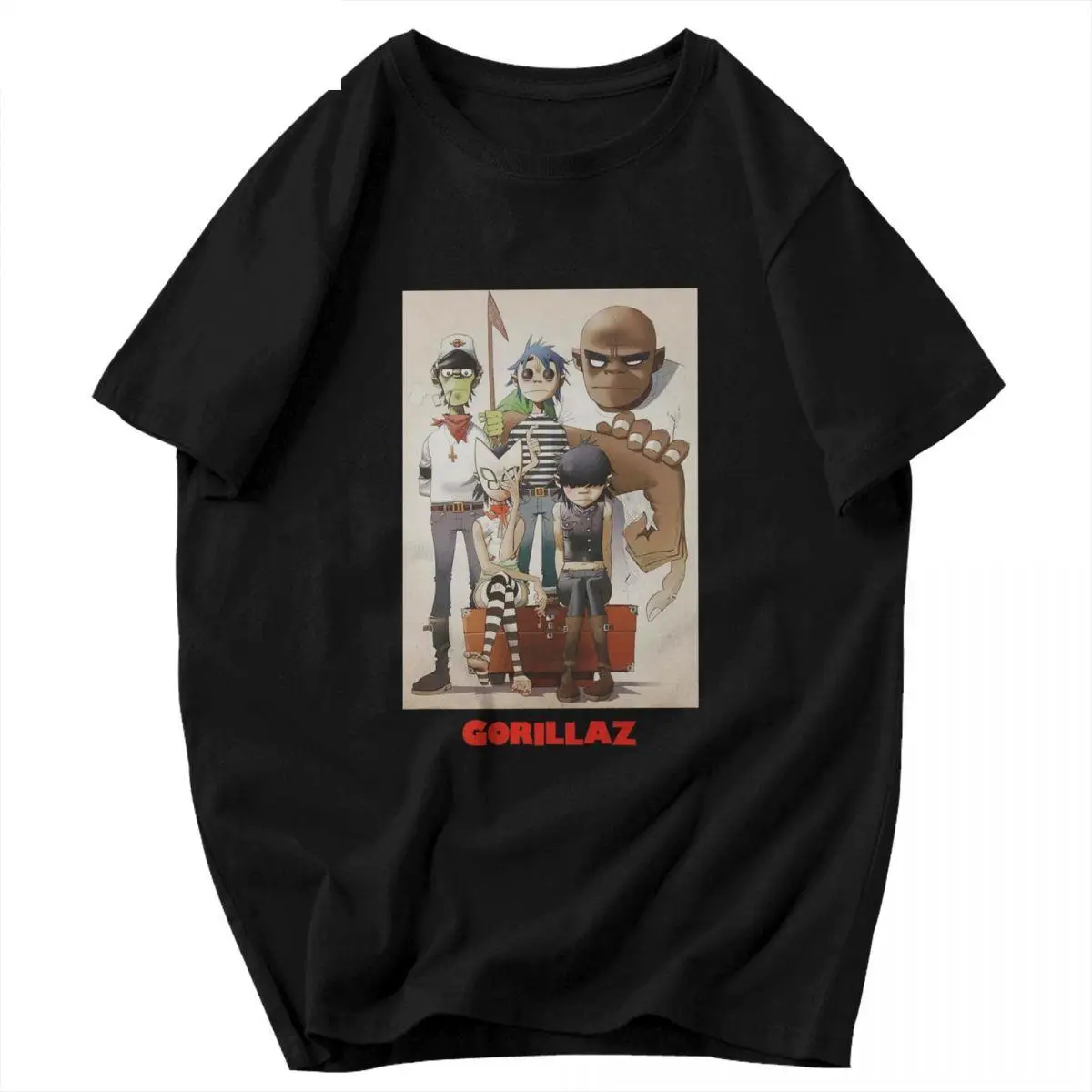 

Gorillaz Band T Shirt Big Size Cotton Crewneck Short Sleeve Custom Shirts