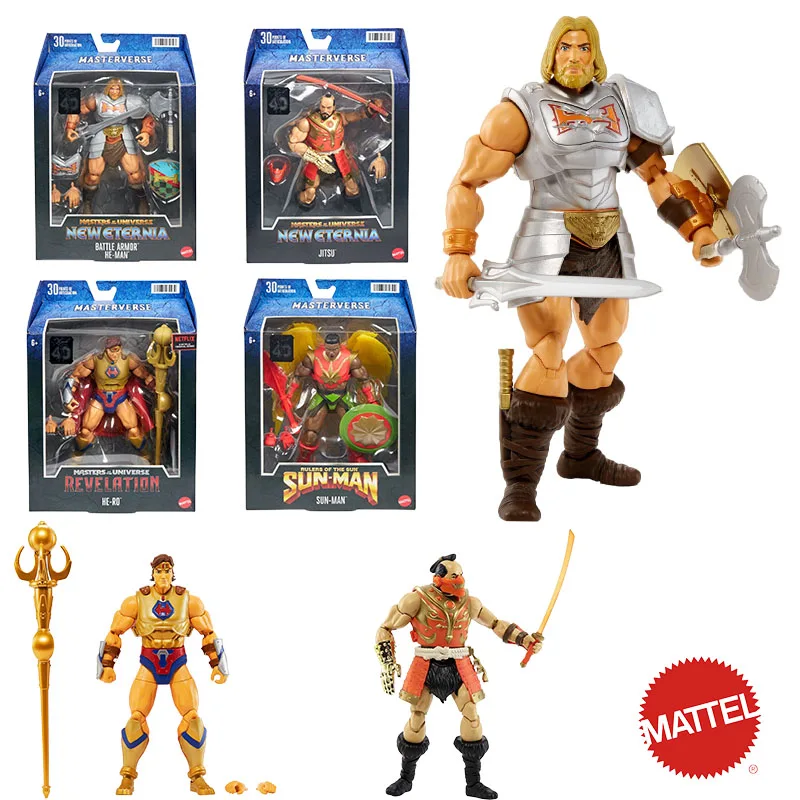 

Mega Bloks Masters of The Universe Revelation 7In Hero Jitsu Sun Man Heman Garage Kit Action Figure Collection Anime Model Toy