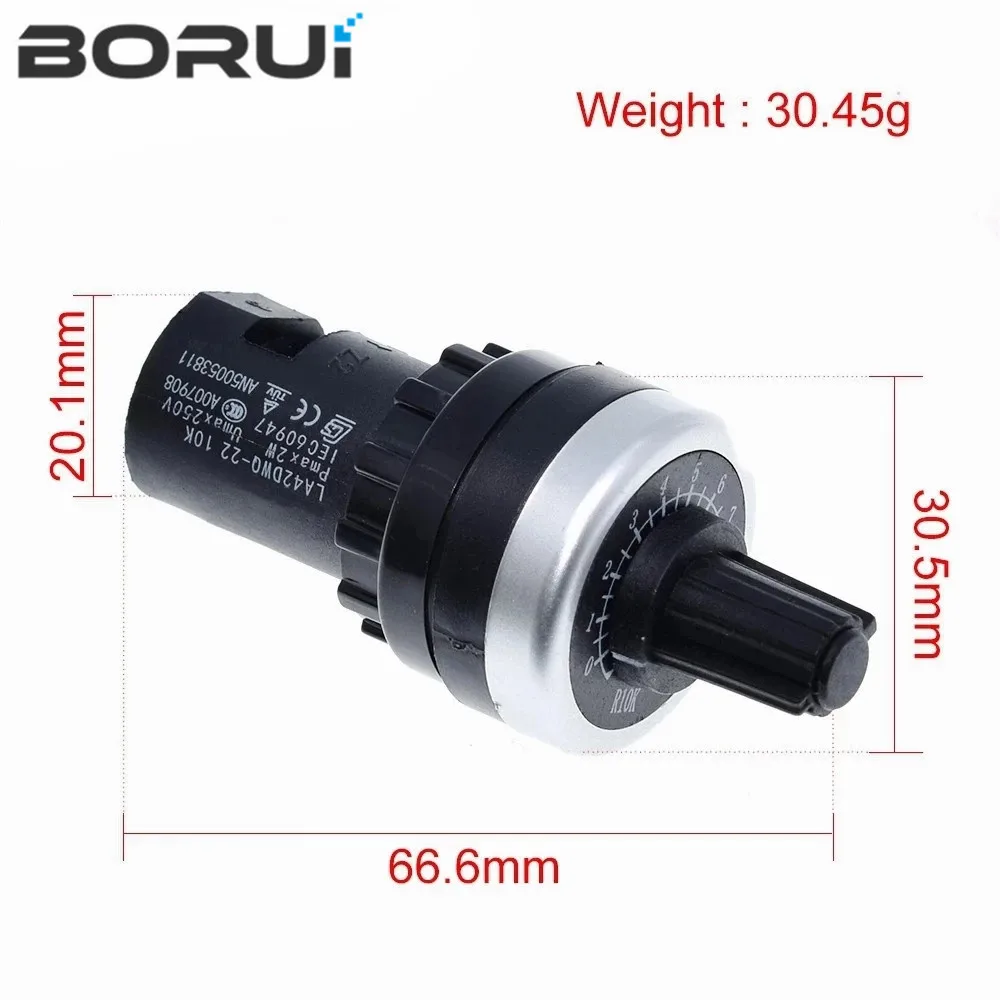 Фото LA42DWQ-22 1K 2K 5K 10K 20k 50k 500k 22mm Diameter Pots Rotary Potentiometer Converter Governor Inverter Resistance Switch №4