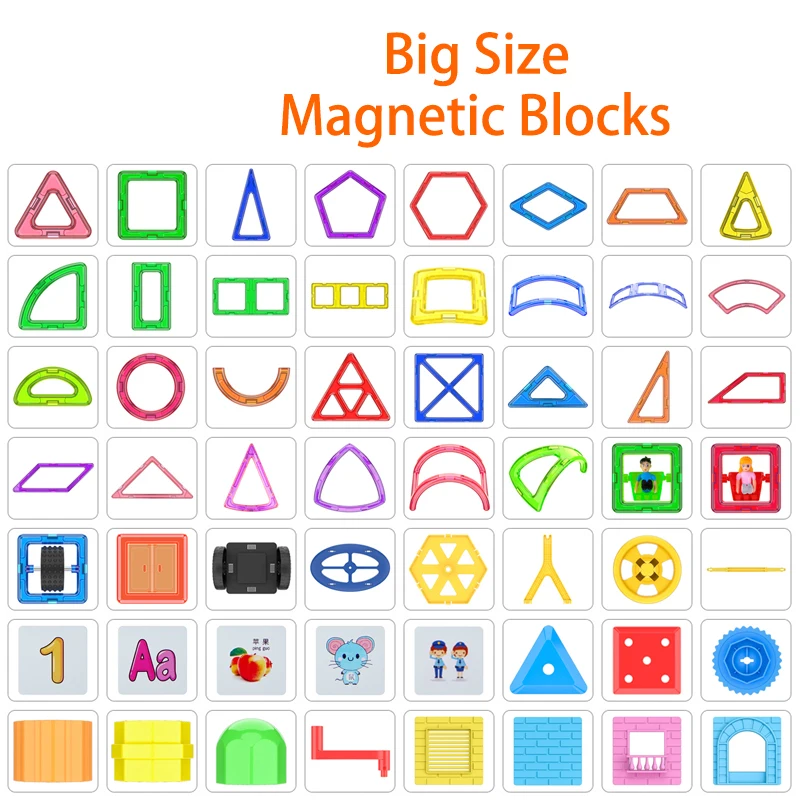 Конструктор Магнитный большого размера конструктор Детский развивающий для