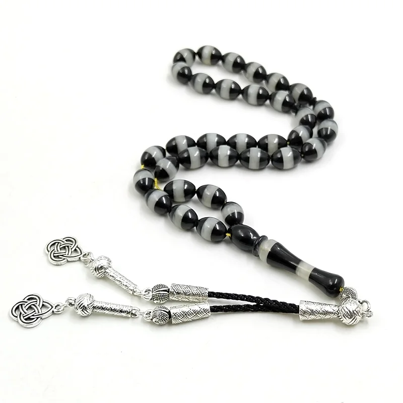 Черная смола Tasbih Турецкий Дизайн 33 бусины Подарок для Рамадана браслет