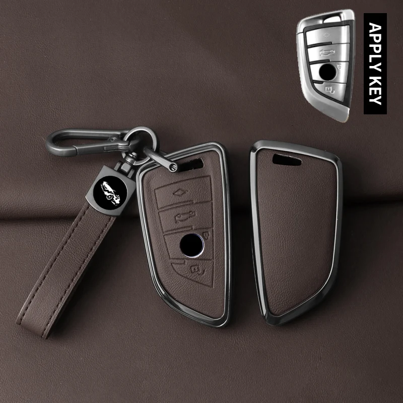 

Металлический Кожаный Чехол Для Ключей От Автомобиля С Дистанционным Управлением Для BMW X1 X3 X5 X6 X7 1 3 5 6 7 Серии G20 G...