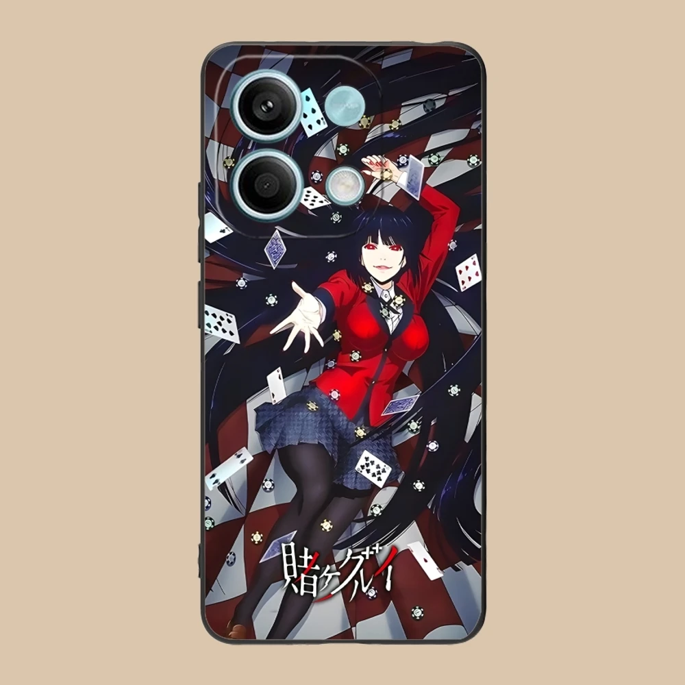 Чехол для мобильного телефона Kakegurui Yumeko Xiaomi Redmi 14 13 13C 12 12C 10 10C A1 A2 A3 Plus 5G черный