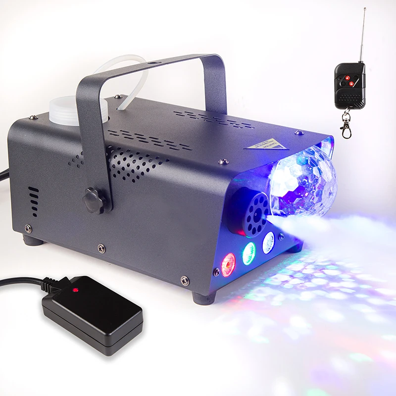 Fog Machine With Disco Ball Lights 600W Smoke Machine With RGB LED Lights Remote Control For Halloween Christmas Wedding Party,