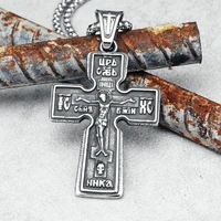 316l stainless steel jesus cross pendant vintage friday men necklace retro chain religion rock punk for biker male jewelry gift