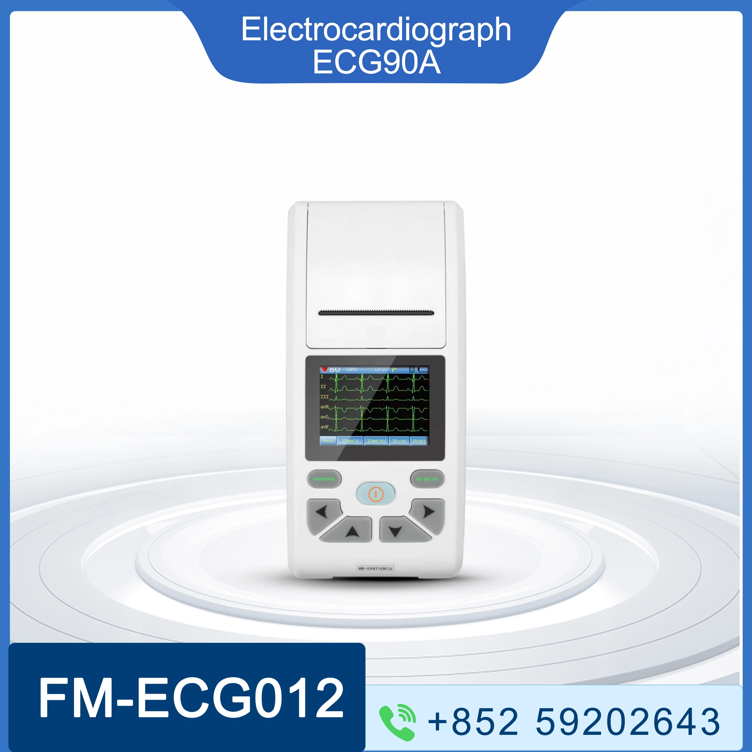 Фото Портативный электрокардиограф ECG90A, одноканальный, 12-канальный ЭКГ/ЭКГ-аппарат с сенсорным экраном №1