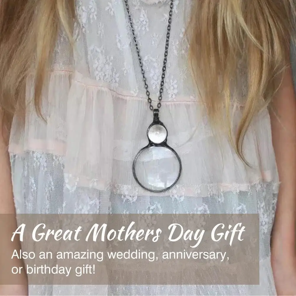 

Magnifying Glass For Reading Long Chain Necklace For Women's Fashion Design Pendant Magnifier Necklaces Mother's Day Gift H2a6