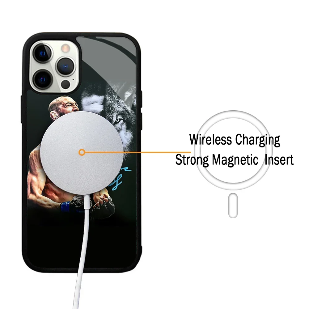 Чехол для телефона khamзат чимаев IPhone 11 12 13 14 15 Plus Pro Max зеркальный акриловый чехол