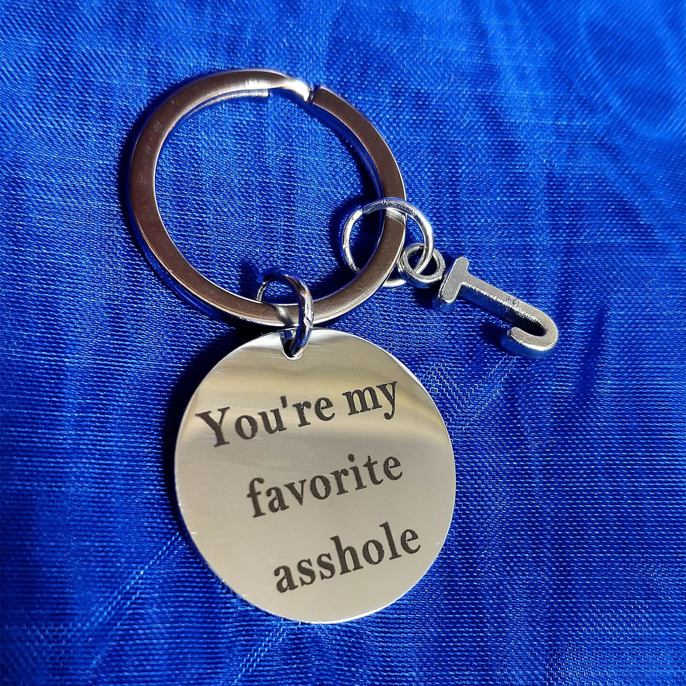 

Keyring 26 Letter Choices Lanyard for Keys Metal Pendant You Are My Assh*le DIY Personality Couple Gift Best Friend Creative