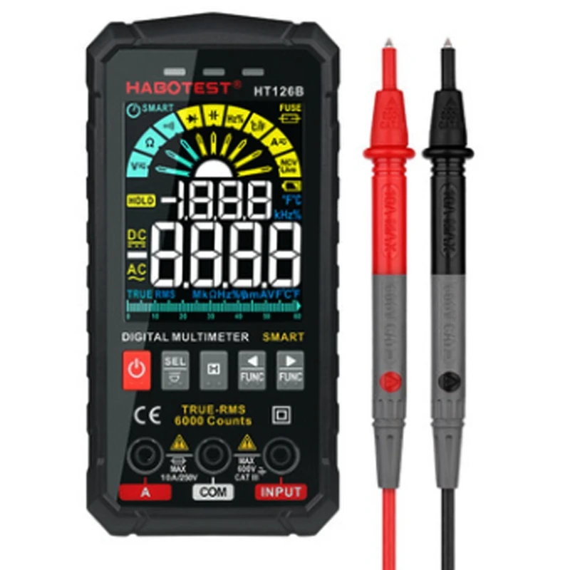

5Th Generation Multimeter Digital Professional AC DC TRMS Voltage Current Ohm 60MF Hz DIY Electrician Meter Tester