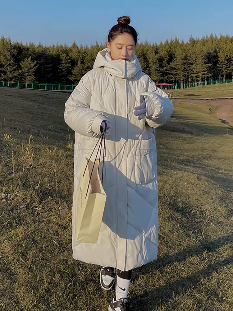 Vielleicht New Students Snow Wear Winter Puffer Jacket Women Warm Long Loose Woman Down Jacket Parkas Hooded Cotton Coat Outwear