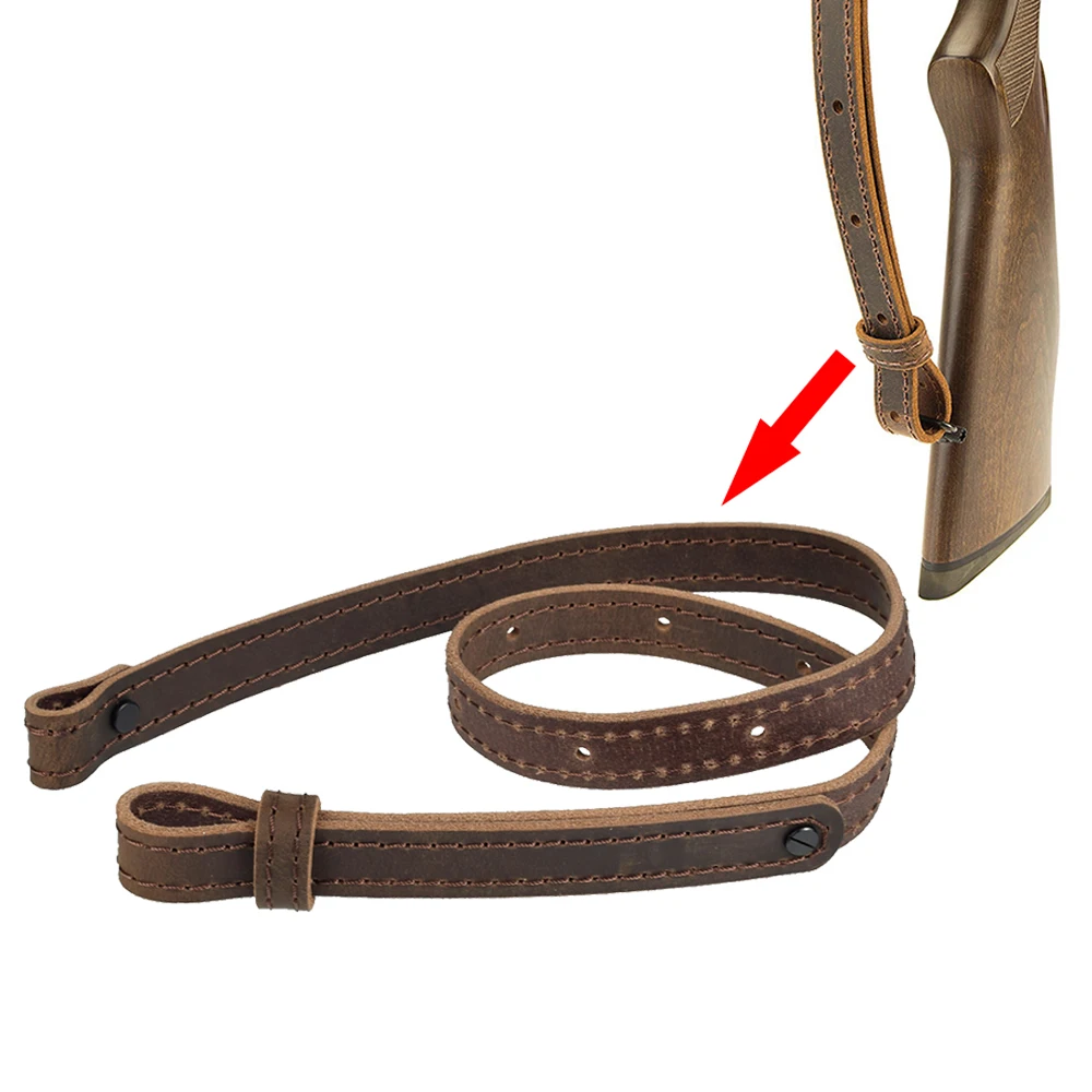

Hunting Rifle Shotgun Sling Shoulder Belt Genuine Leather Hide Adjustable Bindings Shooting Strap Hunting Gun Accessories