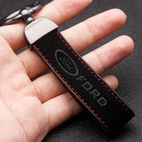 cute metal leather lanyard keychain men women buckle car styling key rings jewelry gift for ford focus mk2 party mk3 ranger mond