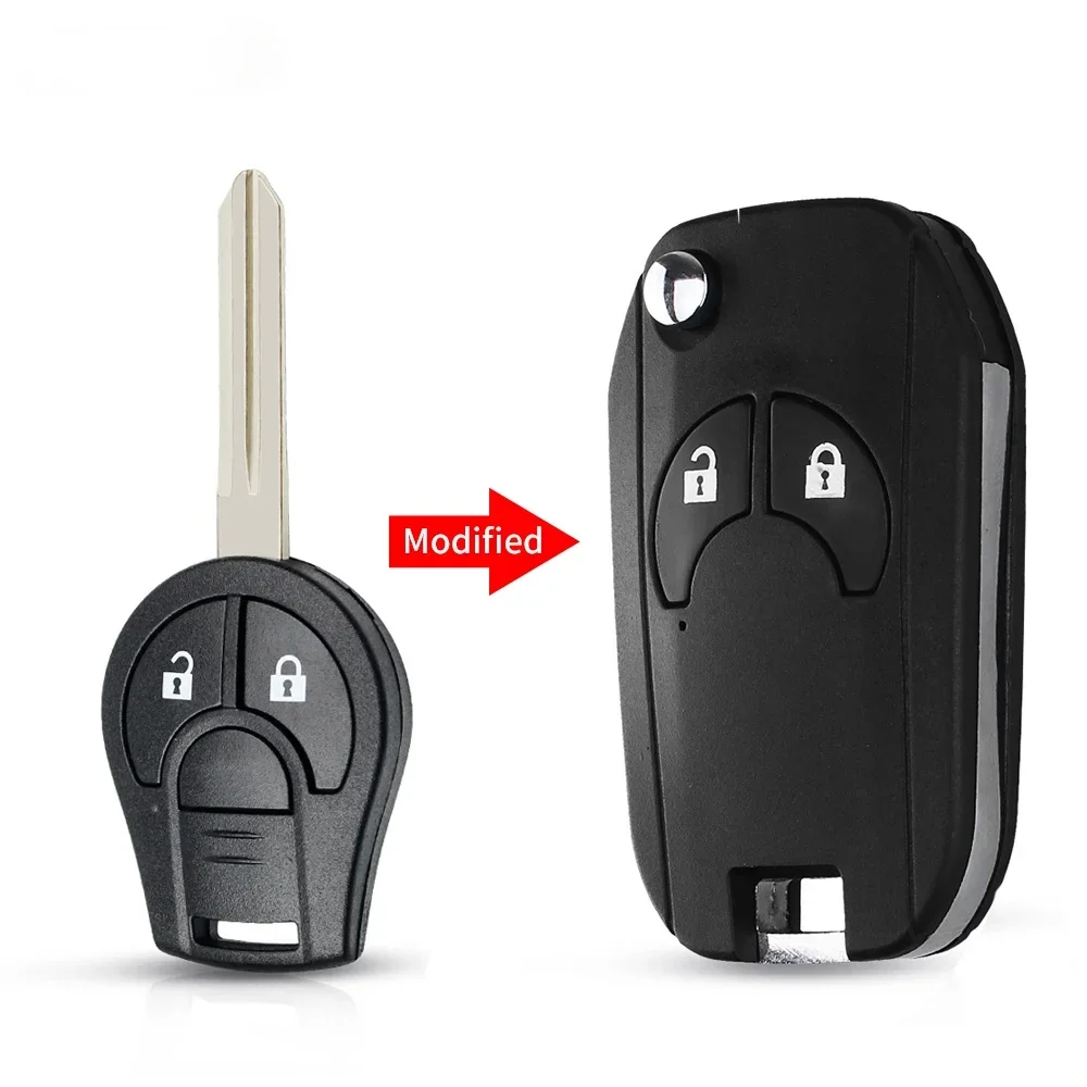 

Модифицированный складной чехол KEYYOU для ключа с 2/3/4 кнопками для NISSAN Cube Juke Rogue Note Micra с необработанным лезвием NSN14