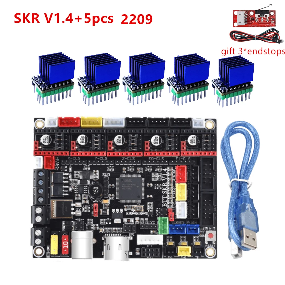 

Материнская плата для 3D принтера SKR V1.4 BIGTREETECH SKR 1,4 32bit plate TMC2209 TMC2208 a4988 drv8825 gc6609 driver ender 3 pro upgrade