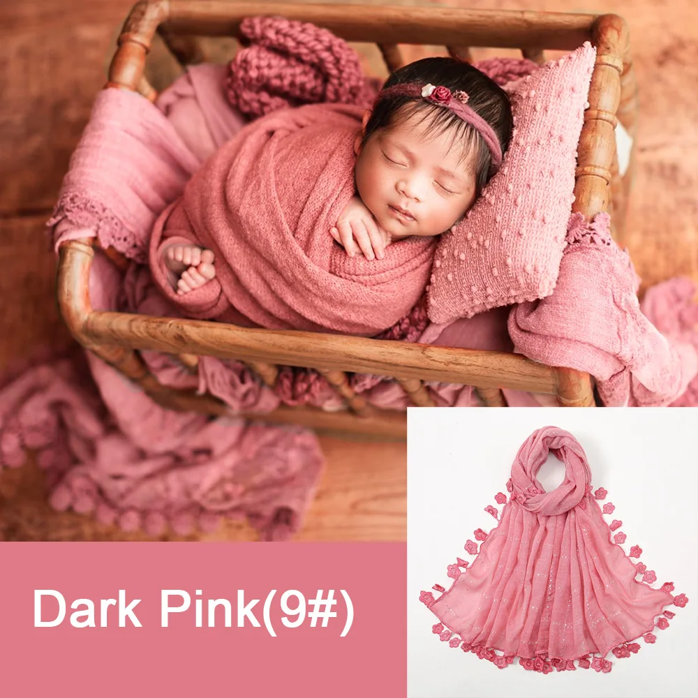 Реквизит для фотосъемки новорожденных мягкое хлопковое кружевное одеяло с