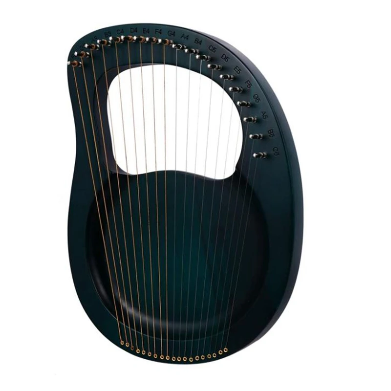 

Деревянная Lyre Harp 19-струнная металлическая струна Lyre Harp с настройкой гаечного ключа медиаторы Harp s для любителей музыки начинающих и т. д.