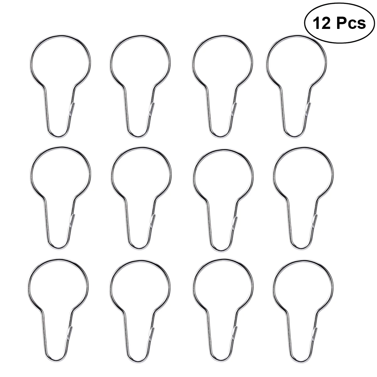 

12 Curtain Hooks Glide Roller Rings With Clips Polished for Bathroom Rods Curtains )