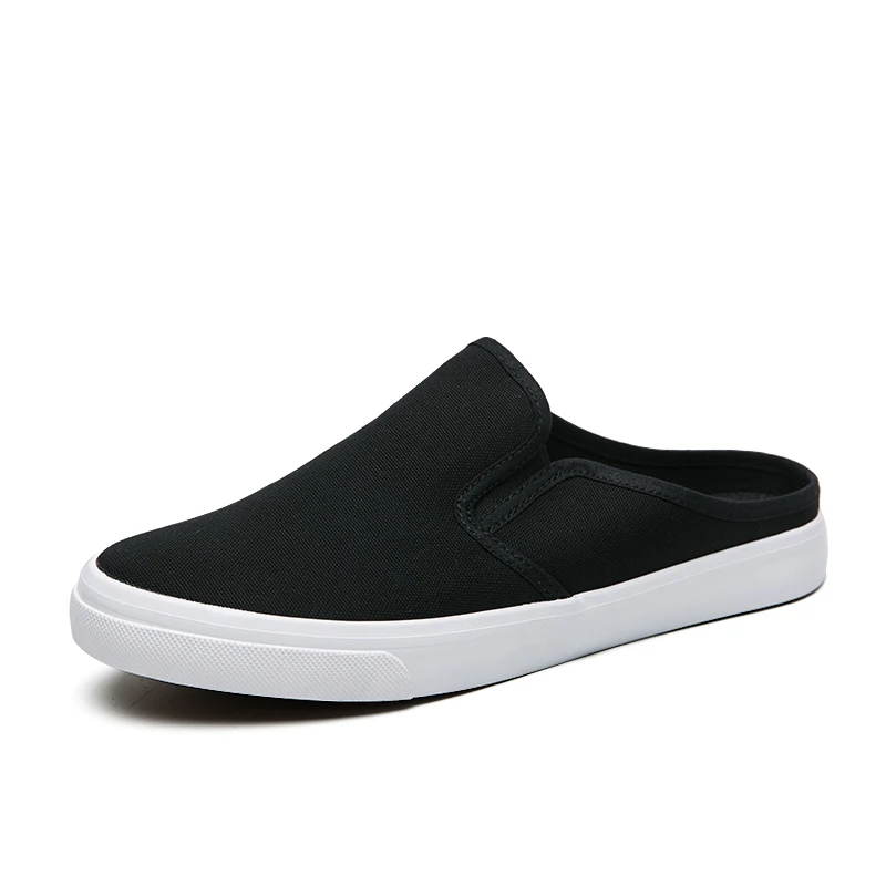 

Men's Leisure Colth Sandals Summer Fashion Canvas Casual Mules Male Breathable Comfy Canvas Half Loafer Slippers Half Board Shoe
