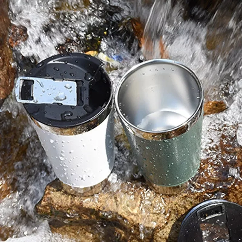 

High-capacity Outdoor Tourism Camping Vacuum Water Cup 304 Stainless Steel Thermos Cup With Bottle Opener Beer Cup Termico