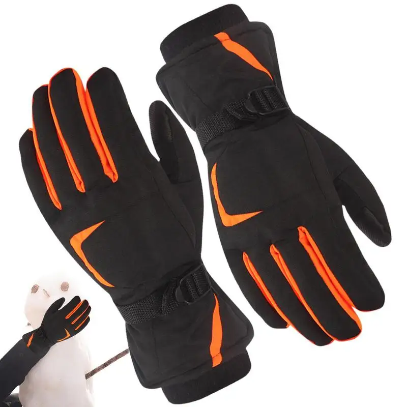 Gloves With Magic Sticker Winter Thermal Snow Gloves For Women Men