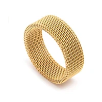 stainless steel mesh ring high quality fashion creative mesh ring for men and women couples ring