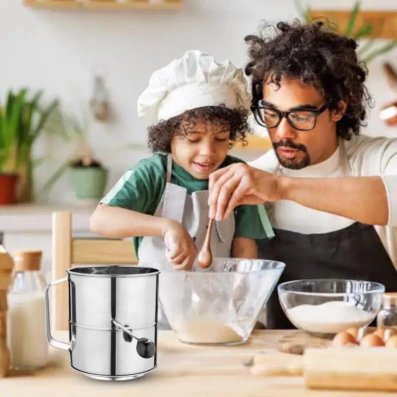 Сито для выпечки сито муки из нержавеющей стали ручное чашек и сахара в порошке