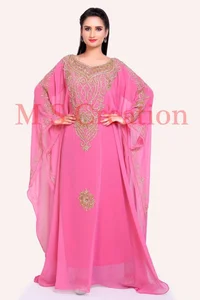Women Long Dress New Moroccan Dubai Kaftans Farasha Abaya Dress Very Fancy Long Gown 56 Inches