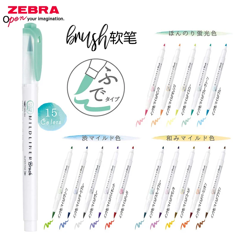 

ZEBRA Highlighter WFT8 Double Head Light Color Soft Head Highlighters Student with Marker Color Hand Account Stationery Supplies