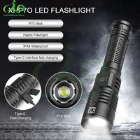 flashlight type c usb charging aluminum alloy camping portable light flashlight telescopic zoom with led battery indicator