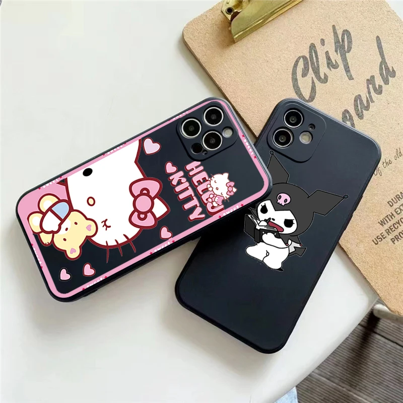 

Cartoon Hello Kitty TAKARA TOMY Phone Case For Funda iPhone 11 13 Pro Max 12 Mini X XR XS 6 6s 7 8 Plus Back Soft