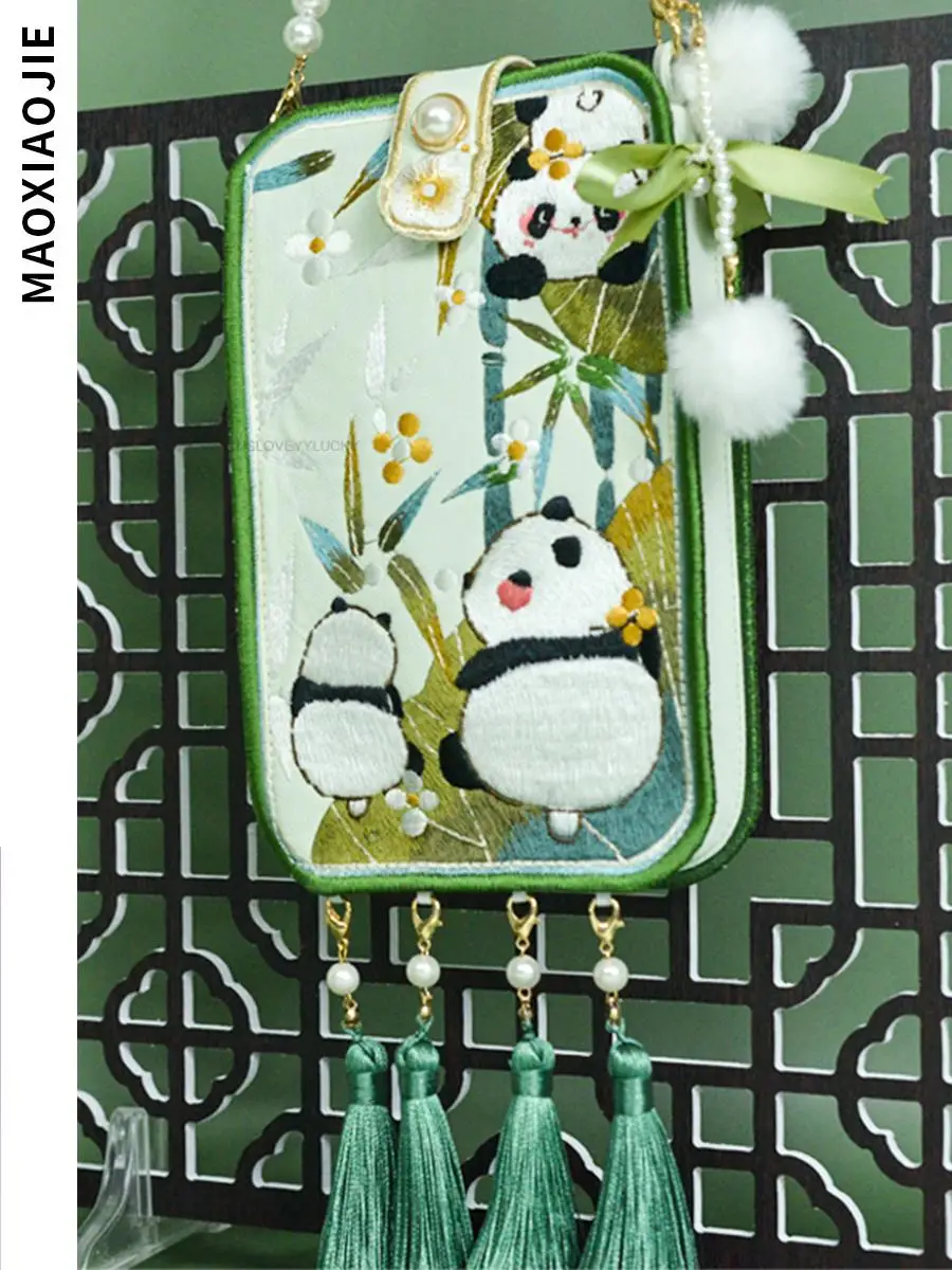 Женская бамбуковая сумка с милой пандой улучшенная традиционная Повседневная