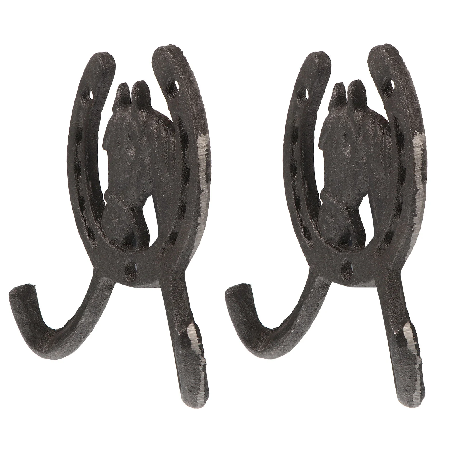 

Hook Wall Hooks Coat Horseshoe Hangerhat Rack Horse Key Hanging Western Towel Entryway Rustic Double Iron Head Vintage Country