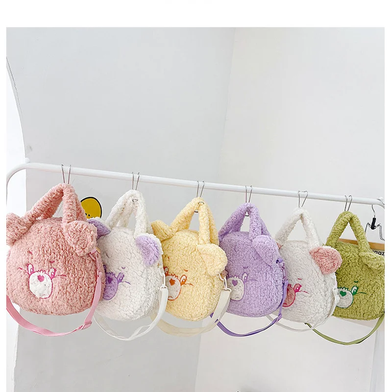 

New Love Bear Rainbow Bear Canvas PlushBag Anime Peripheral Kawaii Shoulder Bag Large-capacity Handbag Couples Children Gift