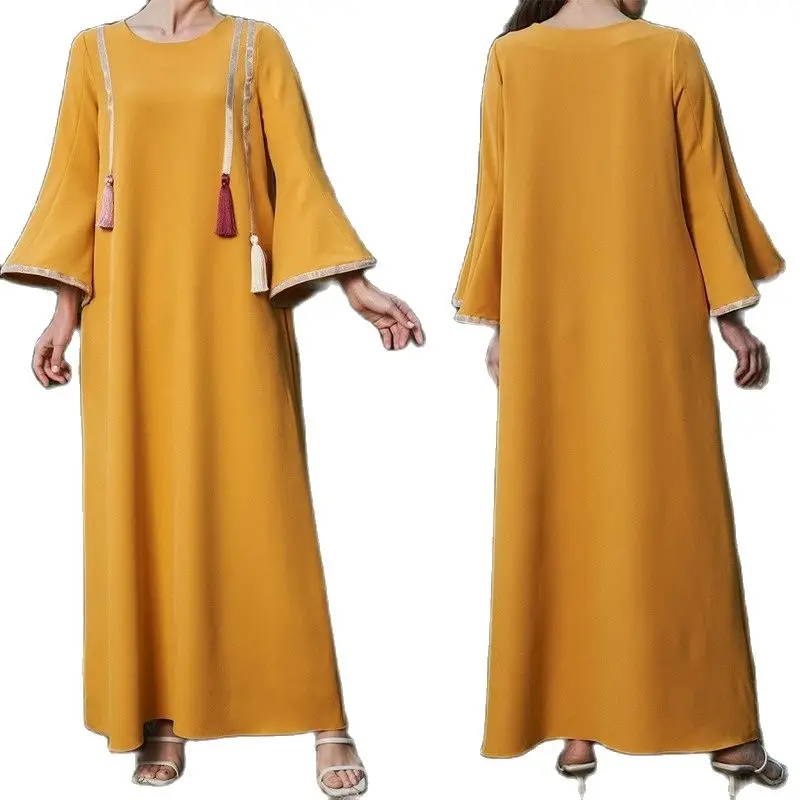 

Мусульманские модные африканские платья Рамадан с кисточками для женщин, мусульманская абайя, Дубай, Турция, хиджаб, платье, арабское женск...