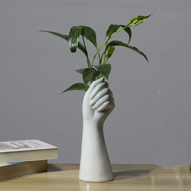 

Hands Ceramic White Vase Decor Blender No Plant Flower 1pc Hydroponics Cemetery Stand Unique Vases Office Table