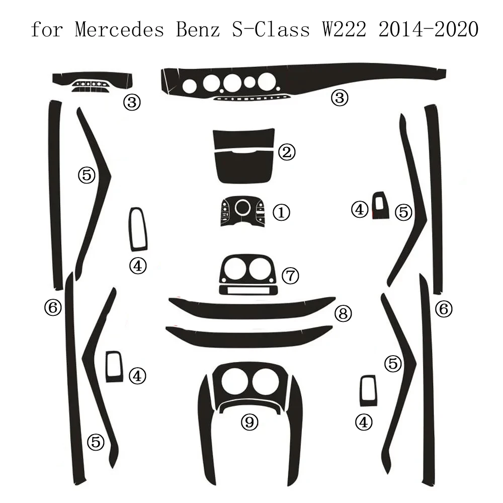 Декоративная наклейка из углеродного волокна подходящая для Mercedes Benz S-Class W222 2014-2020