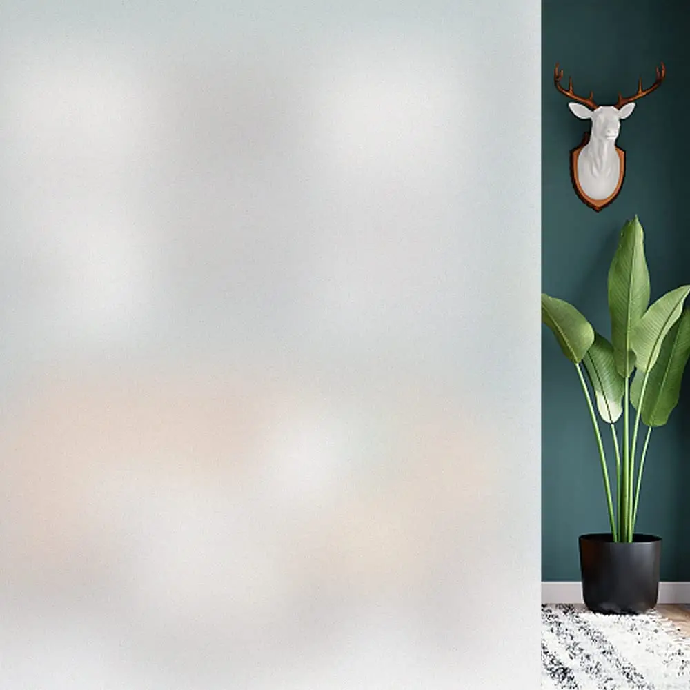 

Frosted Window Film Privacy Non Adhesive Static Cling Glass Stickers Sun UV Blocking Heat Control Door Covering Decals for Home