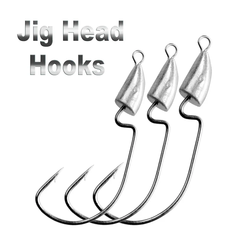 

10pcs/50pcs/Lot Bullet Jig Head Carbon Steel Hook Weedless Offset Worm Fishing Hook Lure Texas Rigs Accessories 5g 7g10g 14g