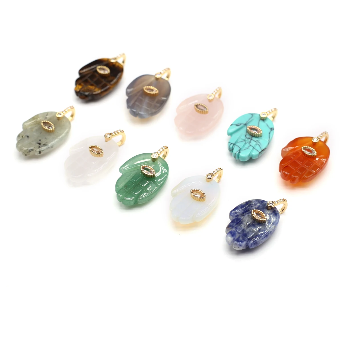 Натуральный камень опал содалит синий бирюзовый Будда в форме руки Рейки