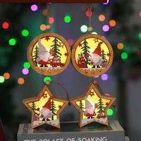 christmas wooden light hanging pendant 2023 new year ornament navidad garland noel merry christmas decoration for home xmas gift