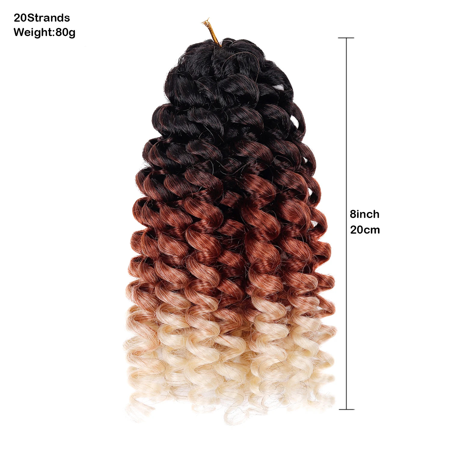 Фото Jeedou GoGo Curl Вязаные крючком волосы Water Wave Плетение для женщин Ombre Черные короткие пляжные локоны Синтетические наращивание волос с глубоким скручиванием №2