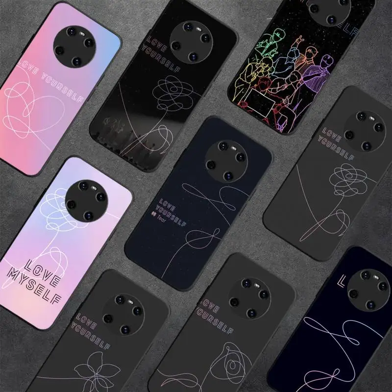 

Love yourself Flower Kpop Phone Case For Huawei Y 5 Y62019 Y52018 Y92019 Luxury funda case for 9prime2019