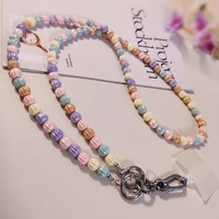 crossbody chain universal clip lanyard section shoulder strap hanging chain colored sugar colored beads pendant antilost pendant