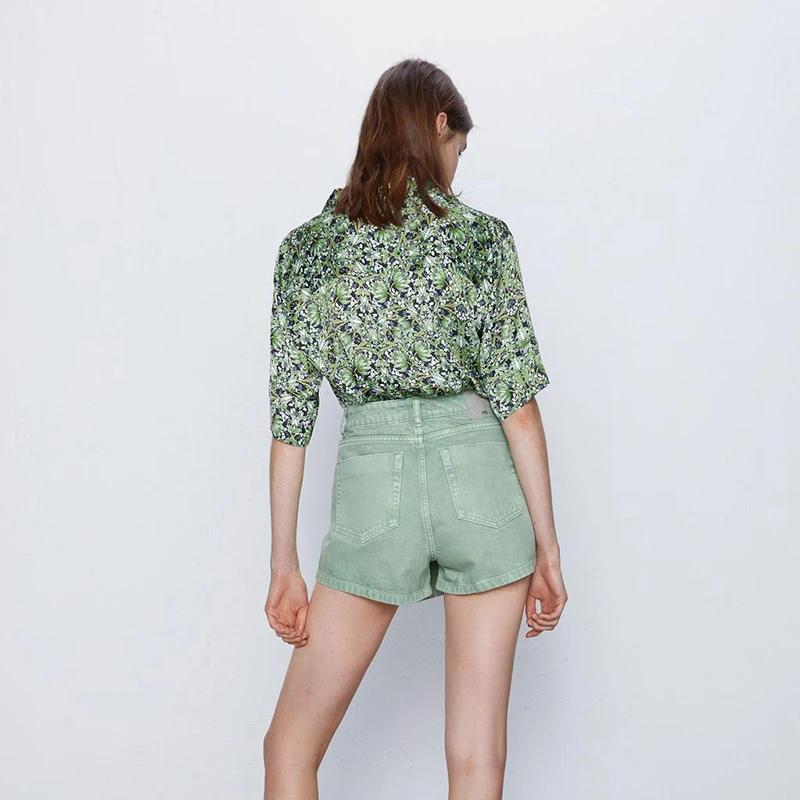 Summer Fashion Girls Solid Irregular Slim Straight Shorts 2021 Women Casual Denim Shorts Skirts High Waist Patchwork Short Jeans