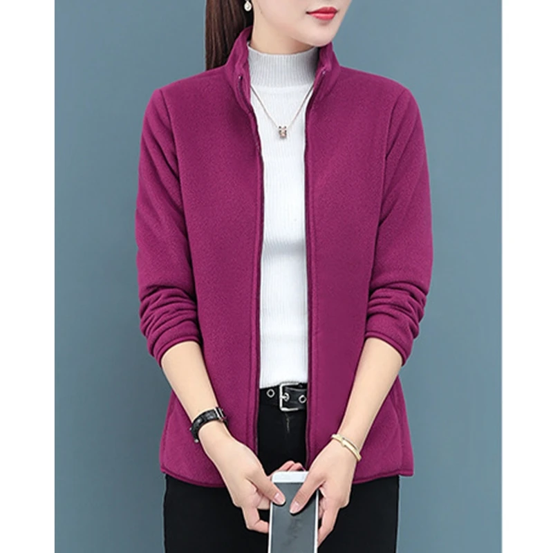 

Women's Coat Tops Comfort Fleece Made Of Polar Fleece With Zipper And Side Pockets